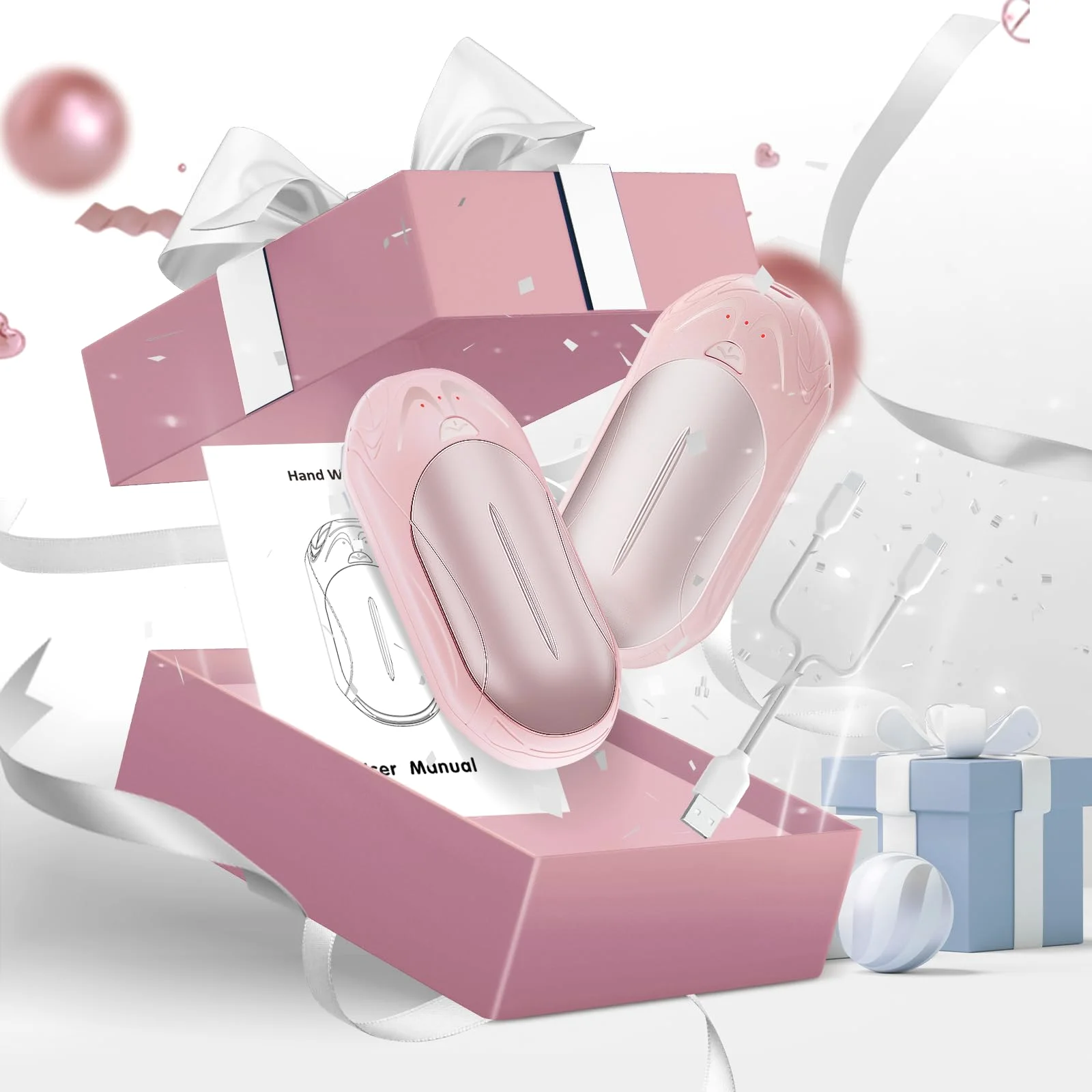 The Pink UNIHAND pair coming out of a gift box