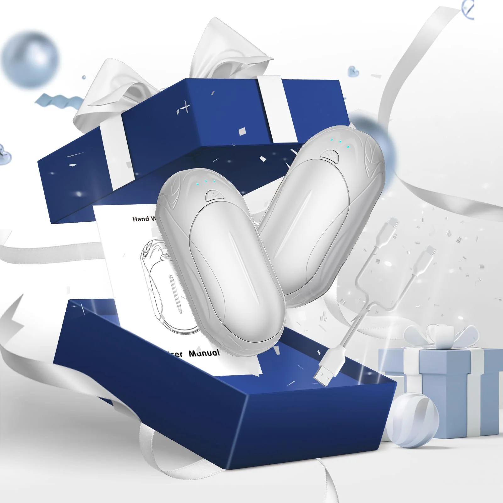 The White UNIHAND pair coming out of its gift box